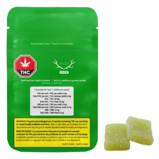 "Kaufe Sour Apple Gummies 150mg THC Edibles in großen Mengen – THC-infused Gummis mit grünem Apfelgeschmack"